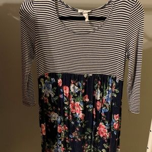 5/25 Brandy Blu Striped and Floral Maternity Dress